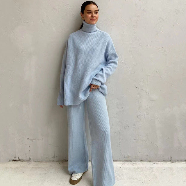 Cove Knit Two-Piece Set in sky blue