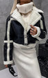 Margaux Faux Fur Coat in cream and black