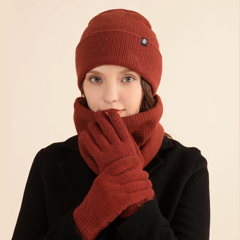 Neige Alpaca-Blend 3-Piece Set in rust