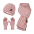 Aurelie 3-Piece Hat, Scarf and Glove Set in blush