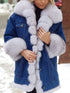 Odette Fur-Collar Denim Coat