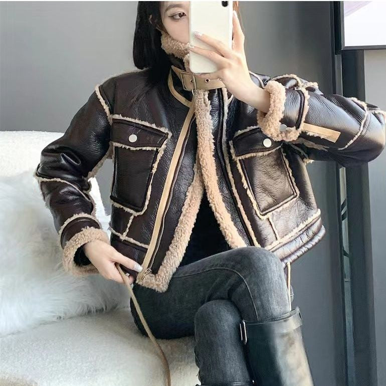 Vail Fleece-Lined Moto Jacket in black